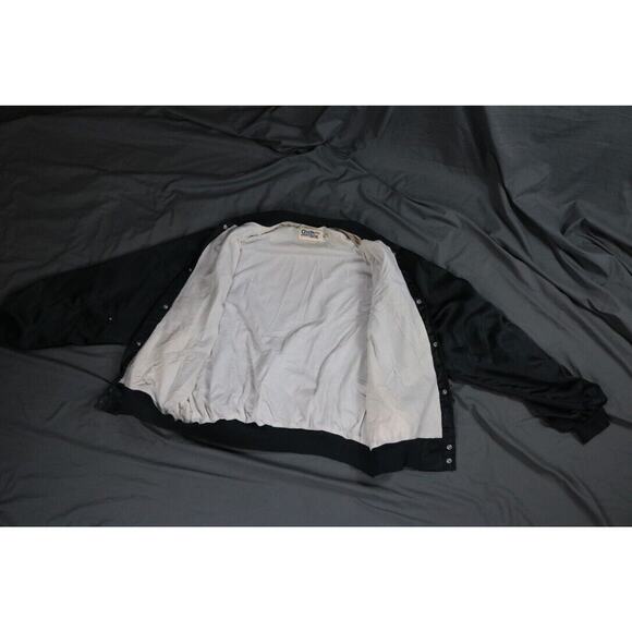 Bugs Bunny Happy Birthday 1990 Black Bomber Satin Jacket S XXL Vintage 2 Glasses - Picture 3 of 16